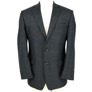 Lauren Ralph Lauren Sport Coat Mens 42L Dark Gray Glen Plaid Jacket Career